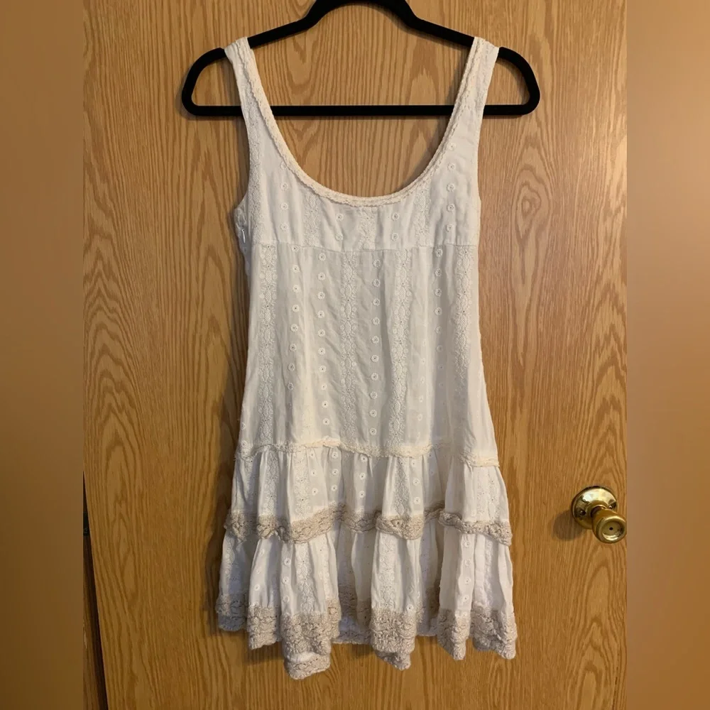 Free People White Eyelet Mini Dress